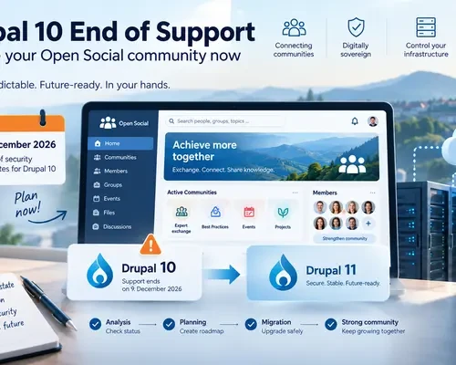 Support for Drupal 10 will end on 9 December 2026. What this means for your Open Social community and how you can prepare in good time.